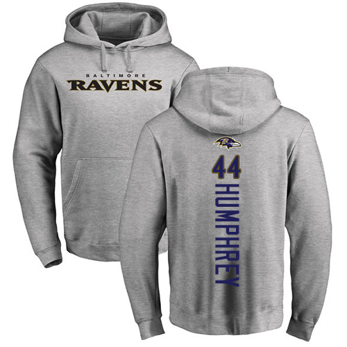 Men Baltimore Ravens Ash Marlon Humphrey Backer NFL Football 44 Pullover Hoodie Sweatshirt